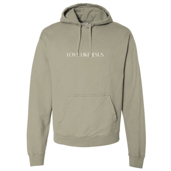 Love Like Jesus - Garment-Dyed Unisex Hooded Sweatshirt Thumbnail