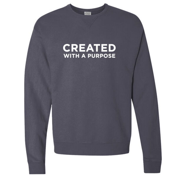 Created with a Purpose - Garment-Dyed Unisex Crewneck Sweatshirt Thumbnail